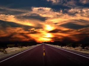 long road into the sunset